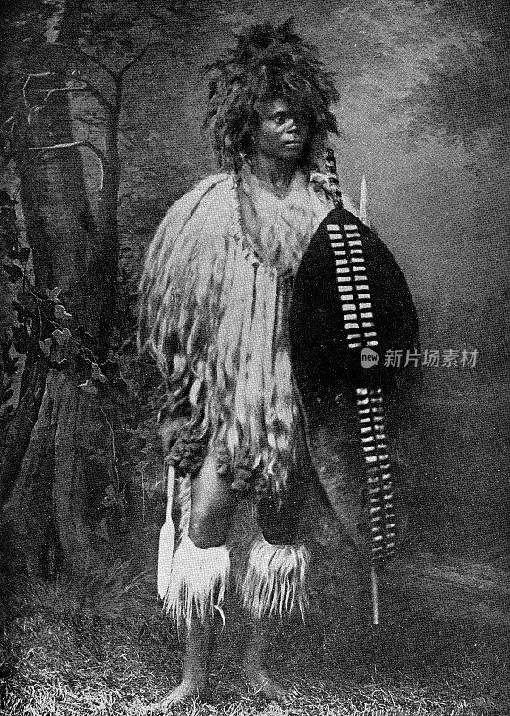 南非的祖鲁Impi勇士- 19世纪